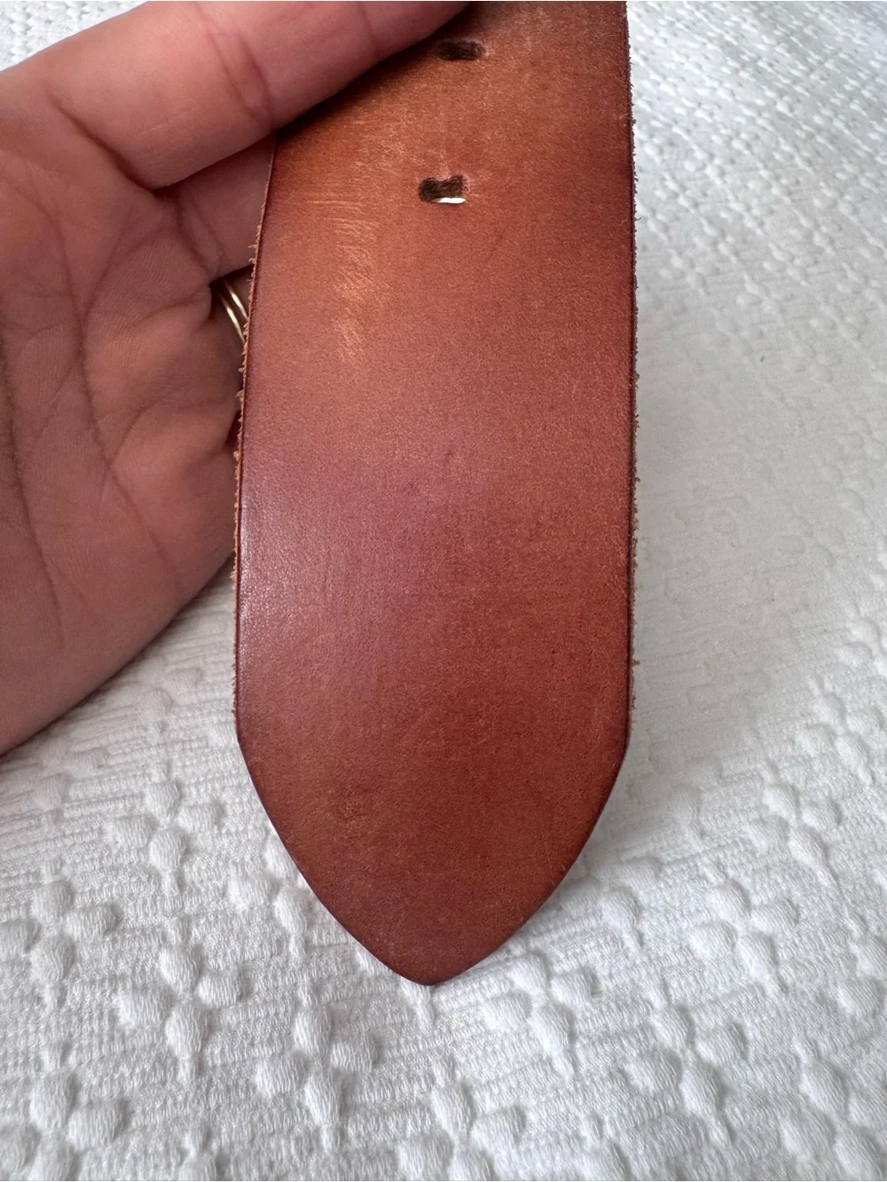 Vintage GAP Brown Cognac Belt Brass Medallion Buckle Size Large